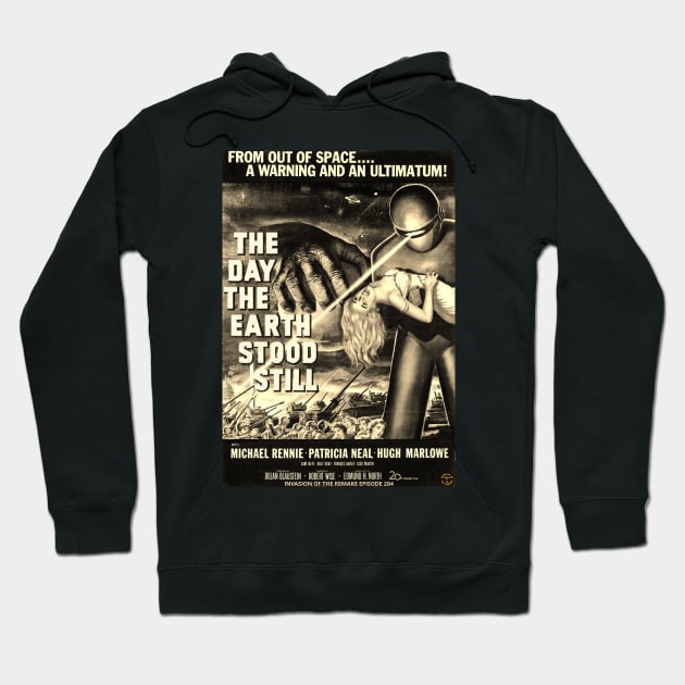 The Day The Earth Stood Still Sepia Hoodie by Invasion of the Remake